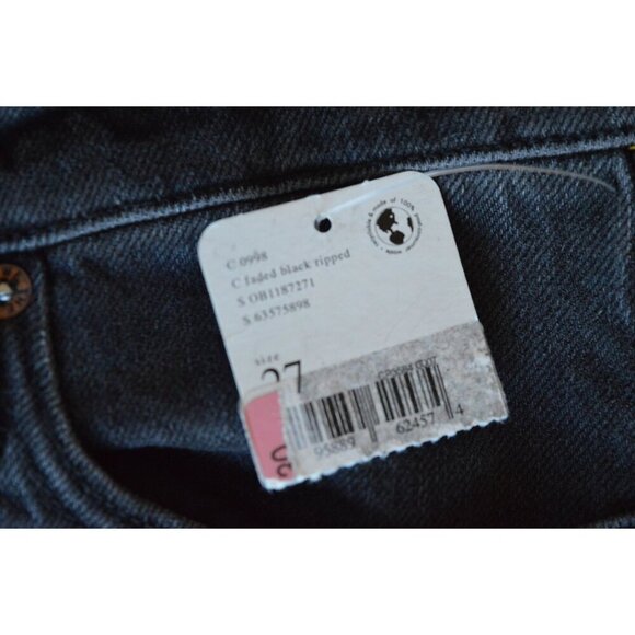 We The Free by Free People Distressed Straight Black Jeans Women's 27 NEW - Picture 7 of 8